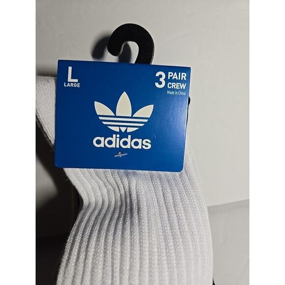 ADIDAS Mens Socks Crew Moisture Wicking Cushioned 3 Pair Shoe Size Large 6-12 - Picture 4 of 10
